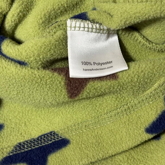 Hanna Andersson 110 Size 5 Fleece 1/4 Zip Pullover Green Blue Stars - Picture 4 of 6